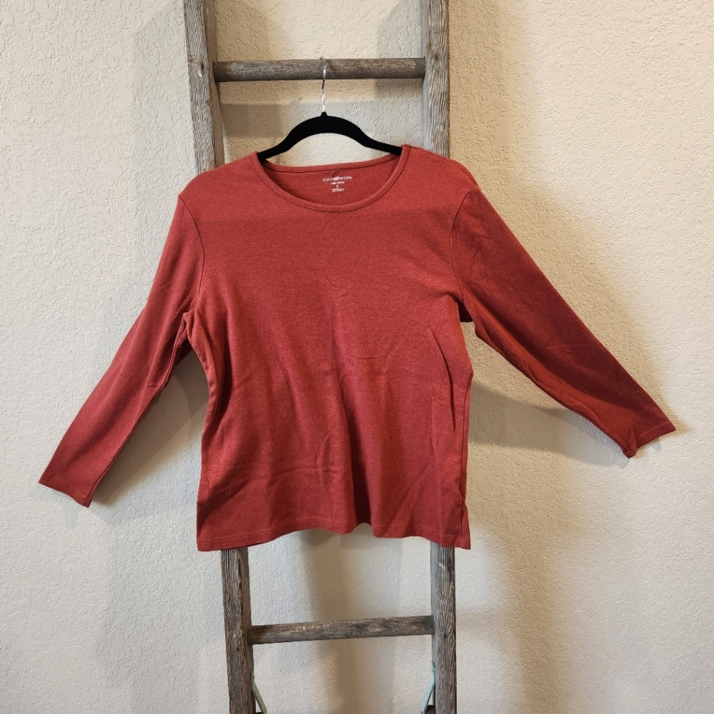 Croft & Barrow Boys Orange/Red Crewneck Sweatshirt- Size Large